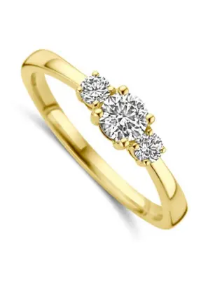 1169-046 Gouden verlovingsring met 3xbriljant totaal 0.46 crt. Labgrown mt 18 40.30294 bij CD Juwelier