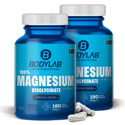 2 x 100% Magnesium Bisglycinate (180 tabletten) bij Bodylab