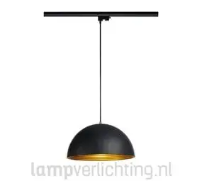 3-Fase Rail Hanglamp Zwart-Goud bij LampVerlichting.nl