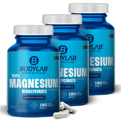 3 x 100% Magnesium Bisglycinate (180 tabletten) bij Bodylab