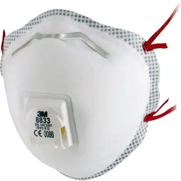 3M 8833 stofmasker FFP3 met ventiel bij WorkWear4All