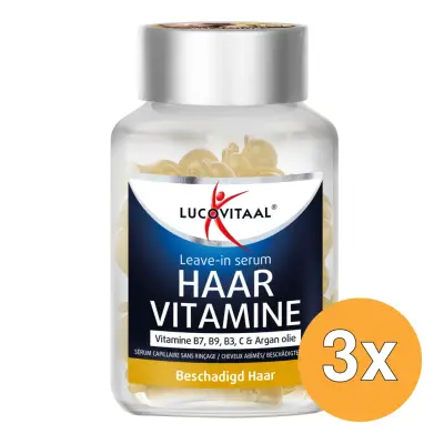 3x Lucovitaal Leave-in Serum Vitamine - Beschadigd Haar (25 twist capsules) bij InternetDrogisterij