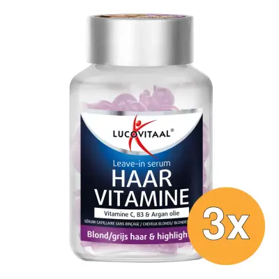 3x Lucovitaal Leave-in Serum Vitamine - Blond/Grijs Haar (25 twist capsules) bij InternetDrogisterij