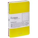 A6 Schetsboek/ dummy/ sketch book, Fabriano, 'Ecoqua Original' - set van 4 geniete schriftjes - 64 bladzijden 9x14cm, gedempte kleuren bij KunstLokaal