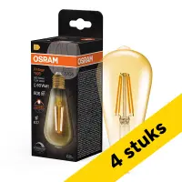 Aanbieding: 4x Osram LED lamp E27 | Edison ST64 | Vintage 1906 | Filament | Goud | 2400K | Dimbaar | 7.2W (60W) bij 123led