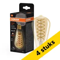 Aanbieding: 4x Osram LED lamp E27 | Edison ST64 | Vintage 1906 | Filament | Goud | 2400K | Dimbaar | 8.8W (60W) bij 123led