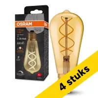 Aanbieding: 4x Osram LED lamp E27 | Edison ST64 | Vintage 1906 | Filament | Goud | 2000K | Dimbaar | 4W (28W) bij 123led