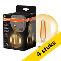 Aanbieding: 4x Osram LED lamp E27 | Globe G95 | Vintage 1906 | Filament | Goud | 2400K | Dimbaar | 6.5W (55W) bij 123led
