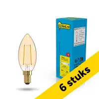 Aanbieding: 6x 123led LED lamp E14 | Kaars C35 | Goud | 2100K | Dimbaar | 3.5W (25W) bij 123led