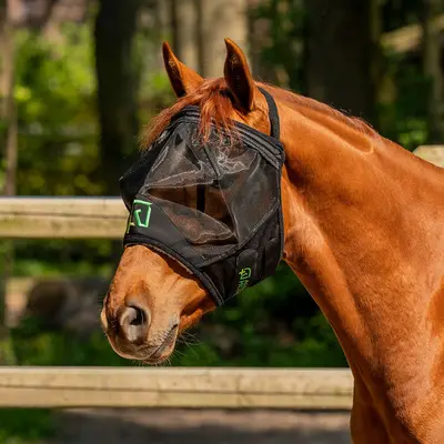 Agradi Horse Vliegenmasker Fine Mesh zonder Oren Zwart bij Agradi