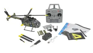Amewi Bo105 Bundeswehr 6-kanaals RC Brushless Helikopter 3D/6G RTF compleet met 1200mAh accu en lader bij Toemen Modelsport