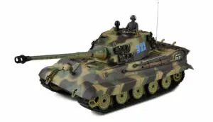 Amewi Königstiger Henschel Toren 1/16 Standard Line RC tank IR/BB in een houtenkrat bij Toemen Modelsport