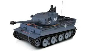 Amewi Tiger I 1/16 Standard Line RC tank IR/BB in een houtenkrat bij Toemen Modelsport