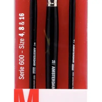 Amsterdam acrylverf penselen set M 600 (4-8-16) FSC bij Verfze