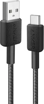 Anker 322 Gevlochten USB-A naar USB-C Kabel 0.9M Zwart bij GSMpunt