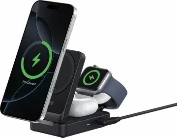 Anker MagGo 15W 3-in-1 Draadloze MagSafe / Qi2 Oplader Smartphone/AirPods/Watch bij GSMpunt