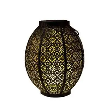 Anna's Collection Lantaarn - tuinverlichting - solar - zwart met goud bij Leen Bakker