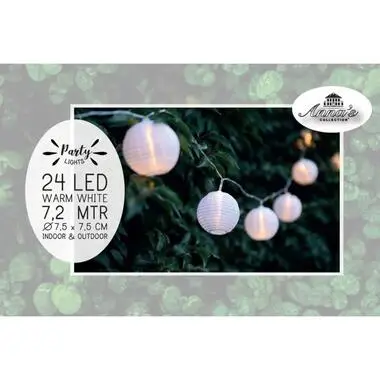 Anna's Collection Solar lichtsnoer - witte lampionnen - 250 cm bij Leen Bakker