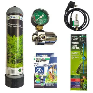 APO Basis CO2 systeem wegwerpfles 600 gram met enkele manometer bij Aquaplantsonline