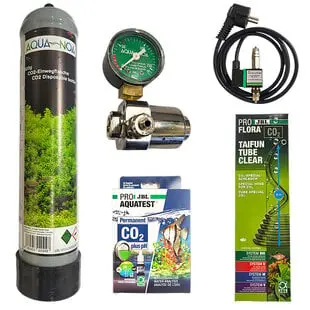 APO Basis CO2 systeem wegwerpfles 850 gram met enkele manometer bij Aquaplantsonline