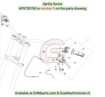 Aprilia Schroeven Hendelbevestiging AP8700760 bij Goedhart Motoren