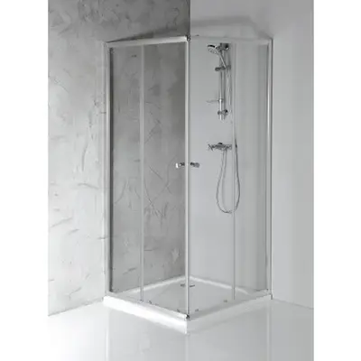 Aqualine Agga vierkante douchecabine 90x90cm chroom bij Sanitairkamer