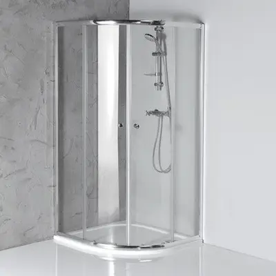 Aqualine Arleta kwartronde douchecabine 90x90cm chroom bij Sanitairkamer