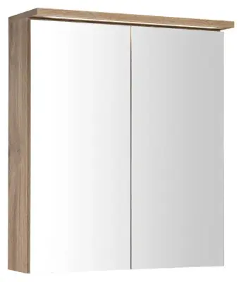 Aqualine KAWA - Spiegelkast met LED verlichting, 60x70x22 cm, eiken emporio WGL36S bij Sanitino