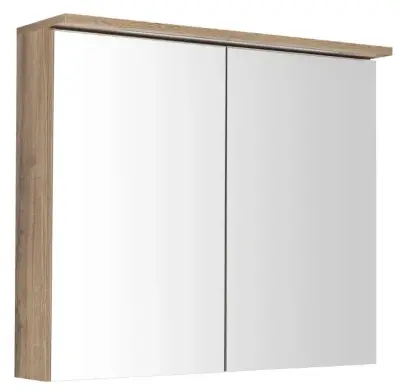 Aqualine KAWA - Spiegelkast met LED verlichting, 80x70x22 cm, eiken emporio WGL38S bij Sanitino
