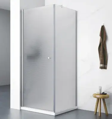 Aqualine Pilot - Douchecabine 90x90 cm, chroom/glas Brick PT090-01 bij Sanitino