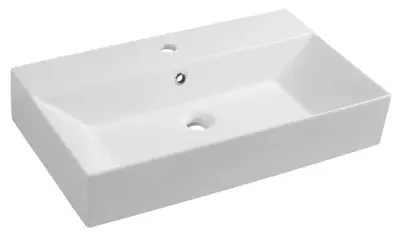 Aqualine Sistema - Wastafel 70x42 cm, met 1 kraangat, wit 10SF50070 bij Sanitino