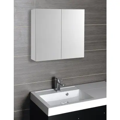 Aqualine Vega spiegelkast 80x70x18cm 2 deuren wit bij Sanitairkamer