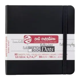 Art creation schetsboek dots 12x12 cm zwart bij Hobbyshop-online