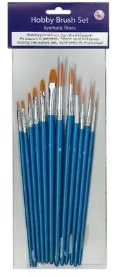 Artist penselen set - plat/rond - 12 stuks bij Pipoos
