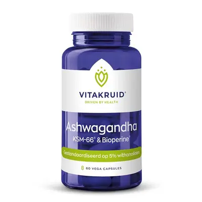 Ashwagandha KSM-66 & Bioperine (60 capsules) bij Vitaminadviceshop
