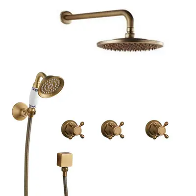 Badique Inbouw Regendouche Antiek Brons met Handdouche bij Badkranenwinkel
