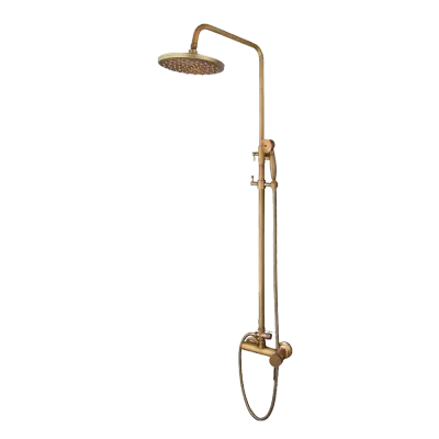 Badique Nostalgische brons opbouw regendouche bij Badkranenwinkel