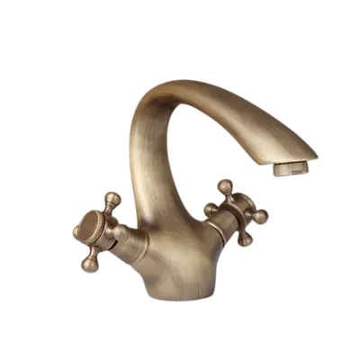 Badique Nostalgische bronzen wastafel kraan klassieke kraan bij Badkranenwinkel