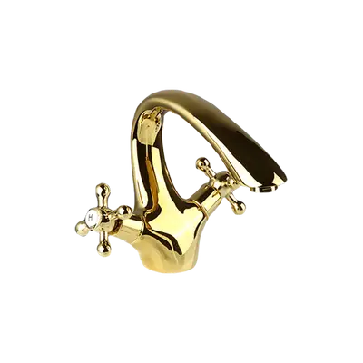 Badique Nostalgische gouden wastafel mengkraan bij Badkranenwinkel