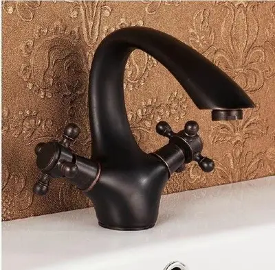 Badique Nostalgische olie bronzen wastafel kraan bij Badkranenwinkel