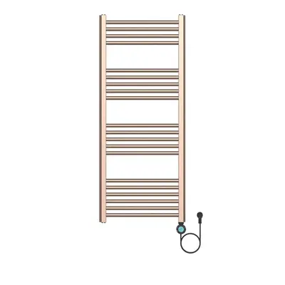 Badkamer Elektrische Radiator Handdoekverwarming Programeerbaar Rechts aansluiting 1200X500-700W Geborsteld Koper bij SaniSupreme