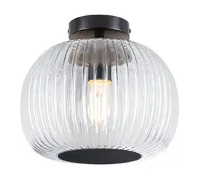 Badkamer Plafondlamp Ribbelglas 25 cm E27 IP44 bij LampVerlichting.nl