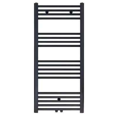 Badkamer Radiator Handdoekverwarming 1200 x 500 Blackline mat zwart bij SaniSupreme