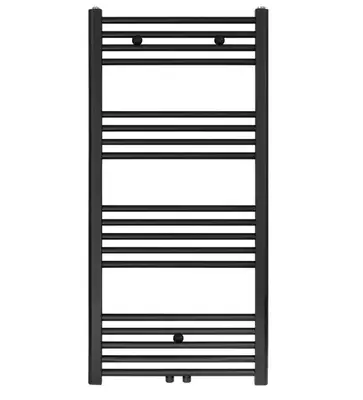 Badkamer Radiator Handdoekverwarming 1200 x 600 Blackline mat zwart bij SaniSupreme
