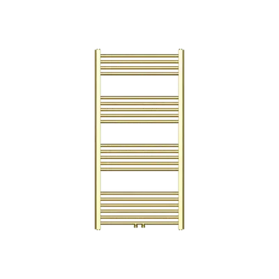 Badkamer Radiator Handdoekverwarming PremiumLine Geborsteld Goud Middenaansluiting 1200X600-414 WATT bij SaniSupreme