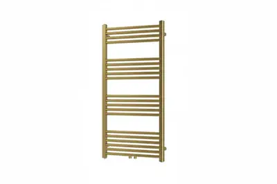 Badkamer Radiator Handdoekverwarming PremiumLine mini Geborsteld Goud Middenaansluiting 1200X600 - 414 WATT bij SaniSupreme