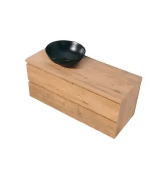 Badkamermeubel 120x50x45cm Sally Mat Eiken Topblad zonder uitsparing bij Sani4Comfort