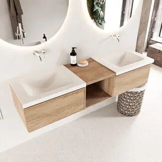 badkamermeubel 160cm met dubbel wastafels 00161 bij Sanitear