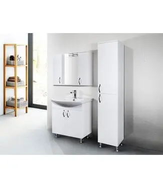 Badkamermeubel Staand Aleco 80cm met wastafel 80x75x50cm keramisch wastafel met overloop bij Sani4Comfort