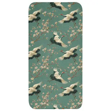 Badmat 60x120 cm Kersenbloesem - Kraamvogels - Groen bij Leen Bakker